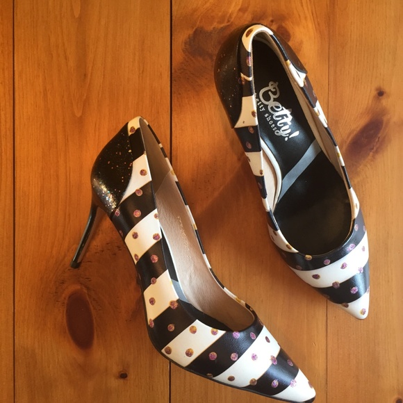 NWT leather heels + violet sprinkle - Picture 3 of 4